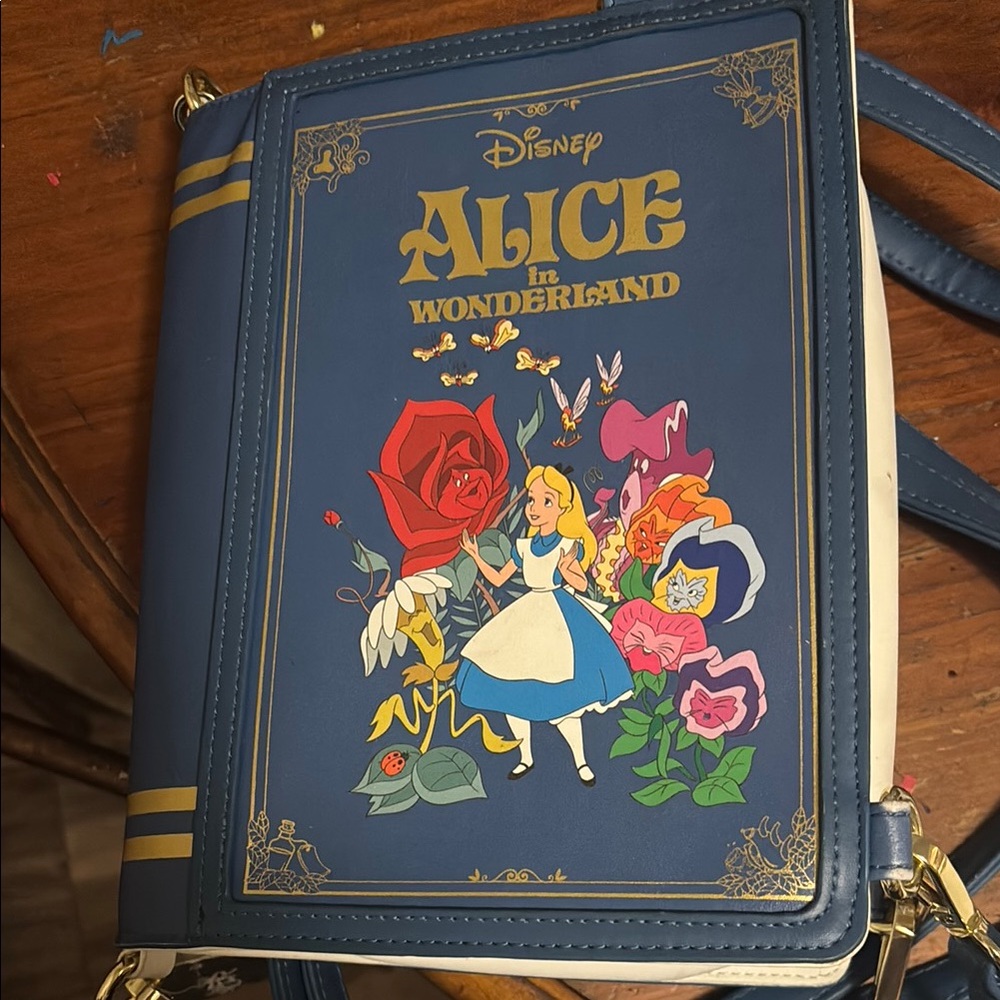 Disney Blue and Gold Alice Crossbody Bag